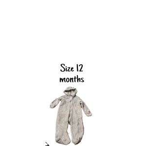 Cozy Gray Hooded Baby Onesie